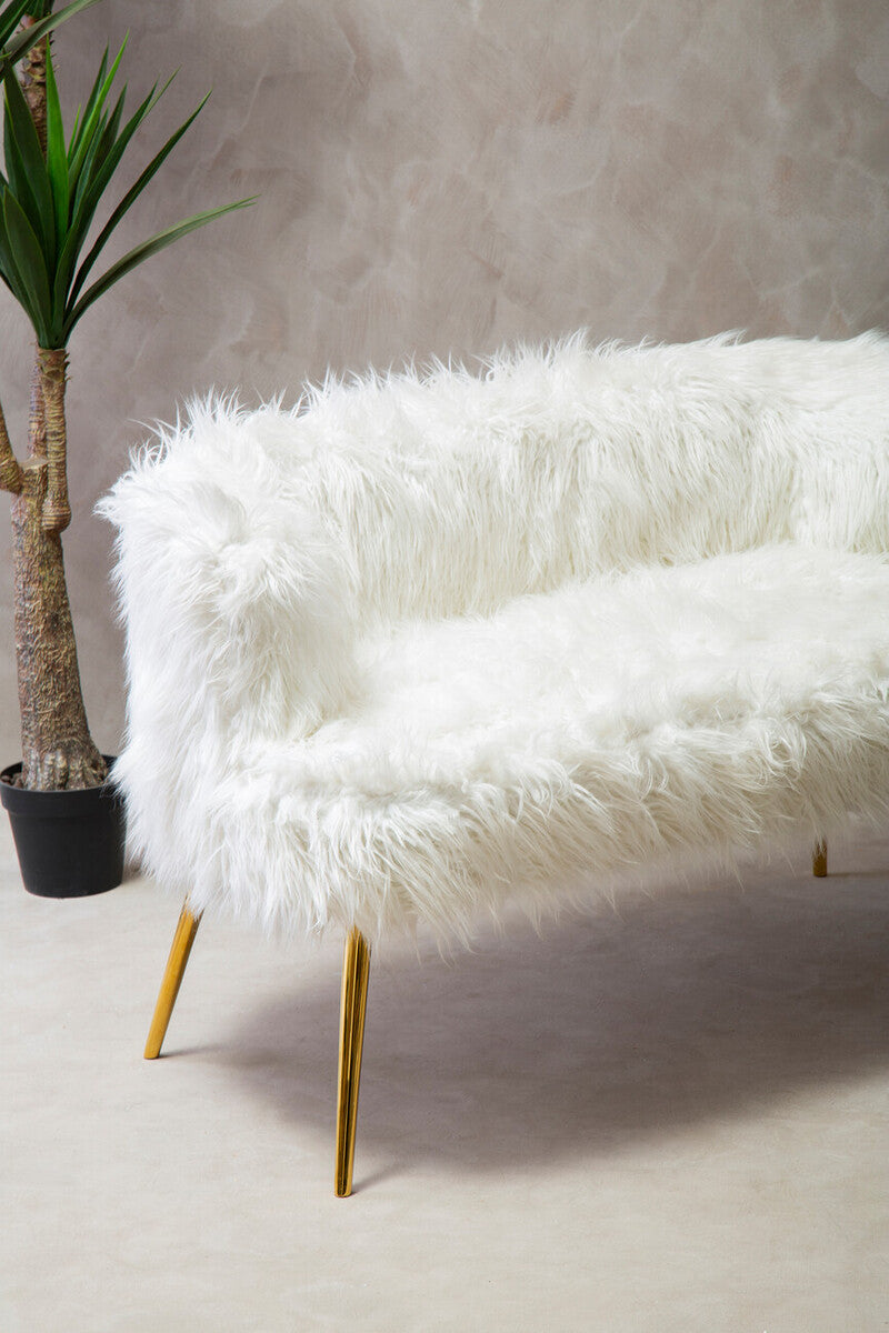 Clarence Natural Fur Effect Sofa