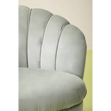 Orlina Grey Velvet Chair With Gold Wood Legs