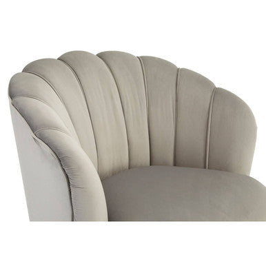 Orlina Grey Velvet Chair With Gold Wood Legs