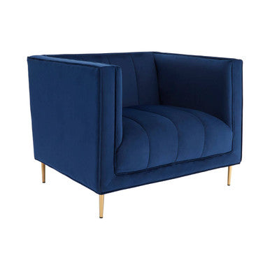 Otylia Deep Blue Velvet Armchair