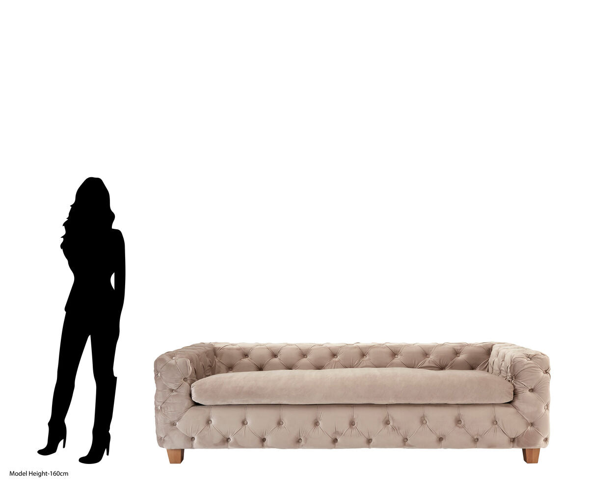 Ophelia 3 Seat Coffee Velvet Sofa