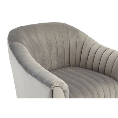 Opel Grey Velvet Armchair - Image 7