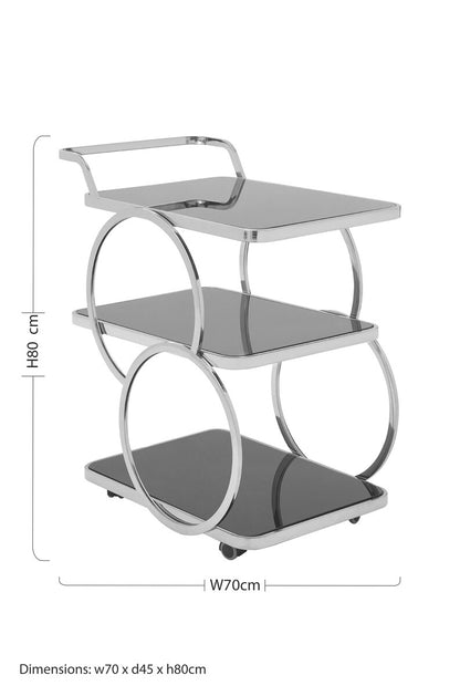 Alvaro Chrome Finish Drinks Trolley