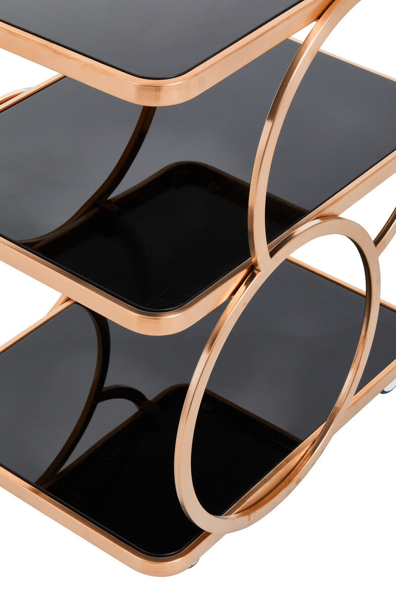 Alvaro Rose Gold Drinks Trolley