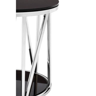 Alvaro Round Chrome Finish Side Table