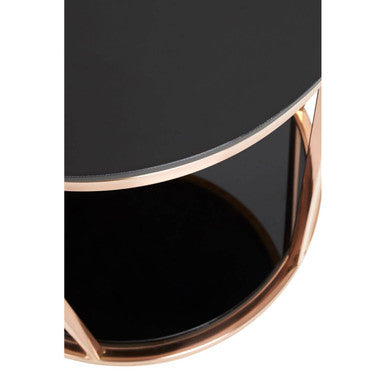 Alvaro Round Rose Gold Finish Side Table