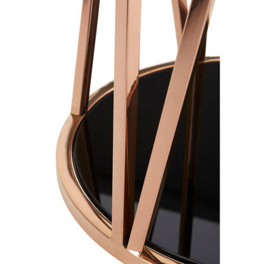 Alvaro Round Rose Gold Finish Side Table - Image 4
