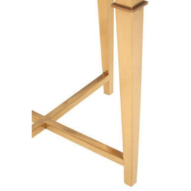 Alvaro Round Marble Top And Gold Finish Side Table