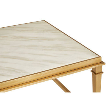 Alvaro Rectangular Coffee Table With White Marble Top - Image 8
