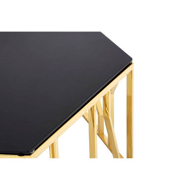 Alvaro Gold And Black Hexagonal Coffee Table