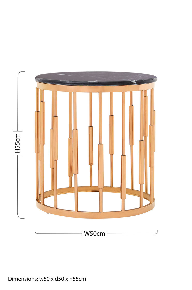 Alvaro Round Copper Finish Side Table - Image 7