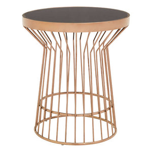 Alvaro Copper Finish Round Side Table