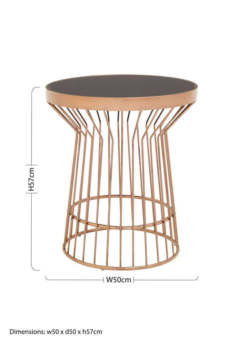 Alvaro Copper Finish Round Side Table - Image 5
