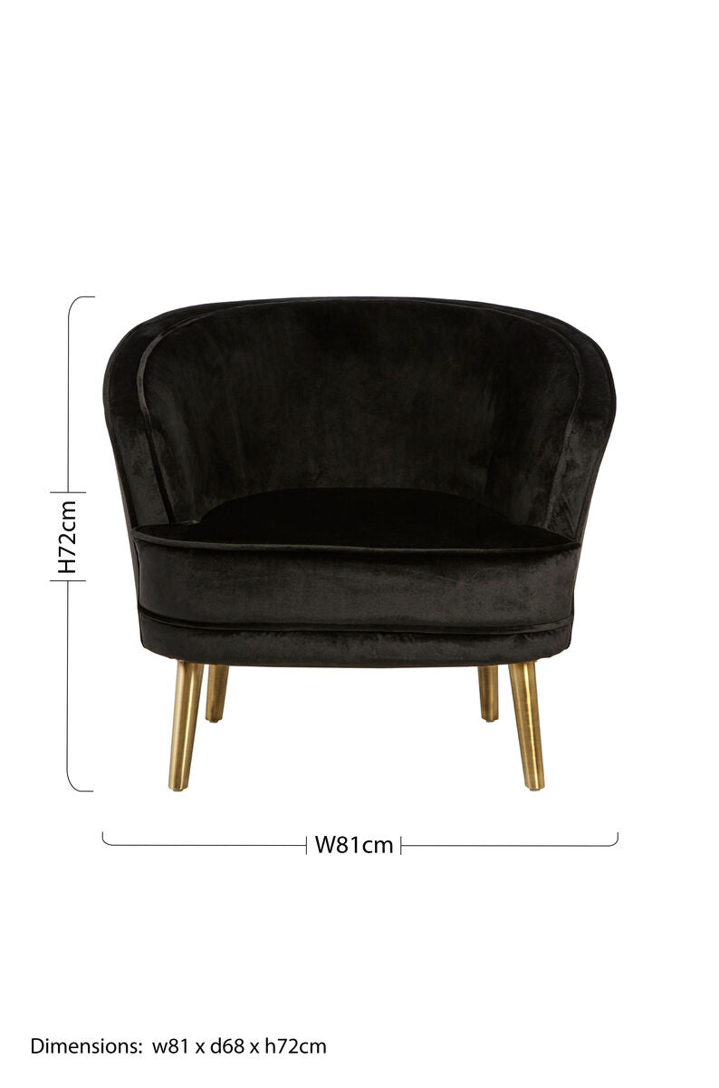 Louxor Black Velvet Round Chair - Image 9