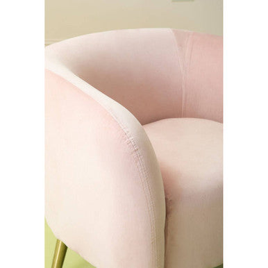 Louxor Pink Velvet Round Armchair - Image 10