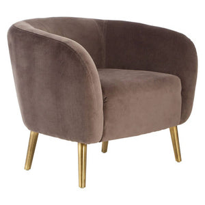 Louxor Grey Velvet Round Armchair