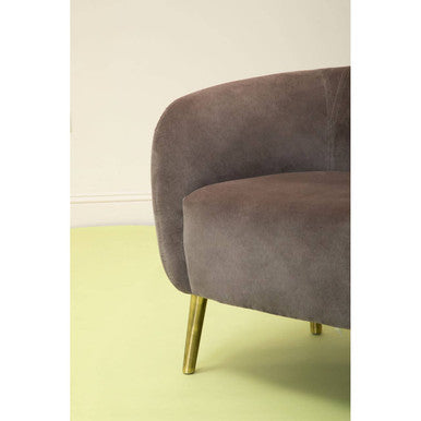 Louxor Grey Velvet Round Armchair - Image 7
