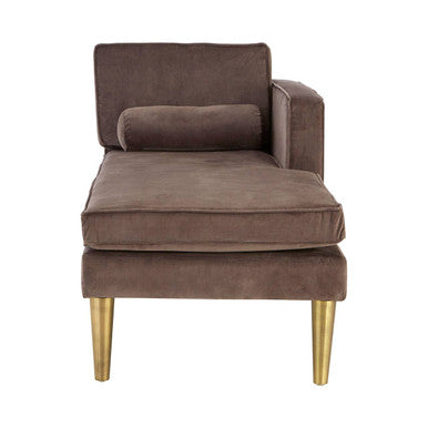 Louxor Grey Velvet Left Hand Chaise Longue