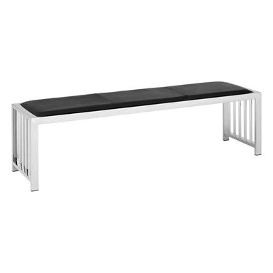 Novara Black Leather Bench