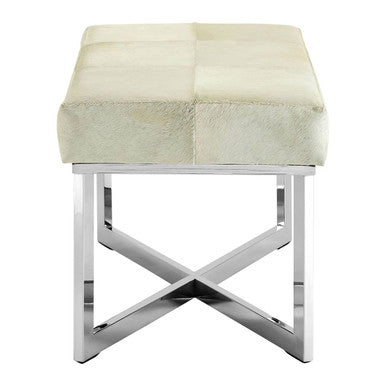 Kensington Townhouse Grey Leather Bench