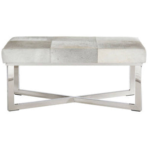 Kensington Townhouse Grey Hair on Leather Bench