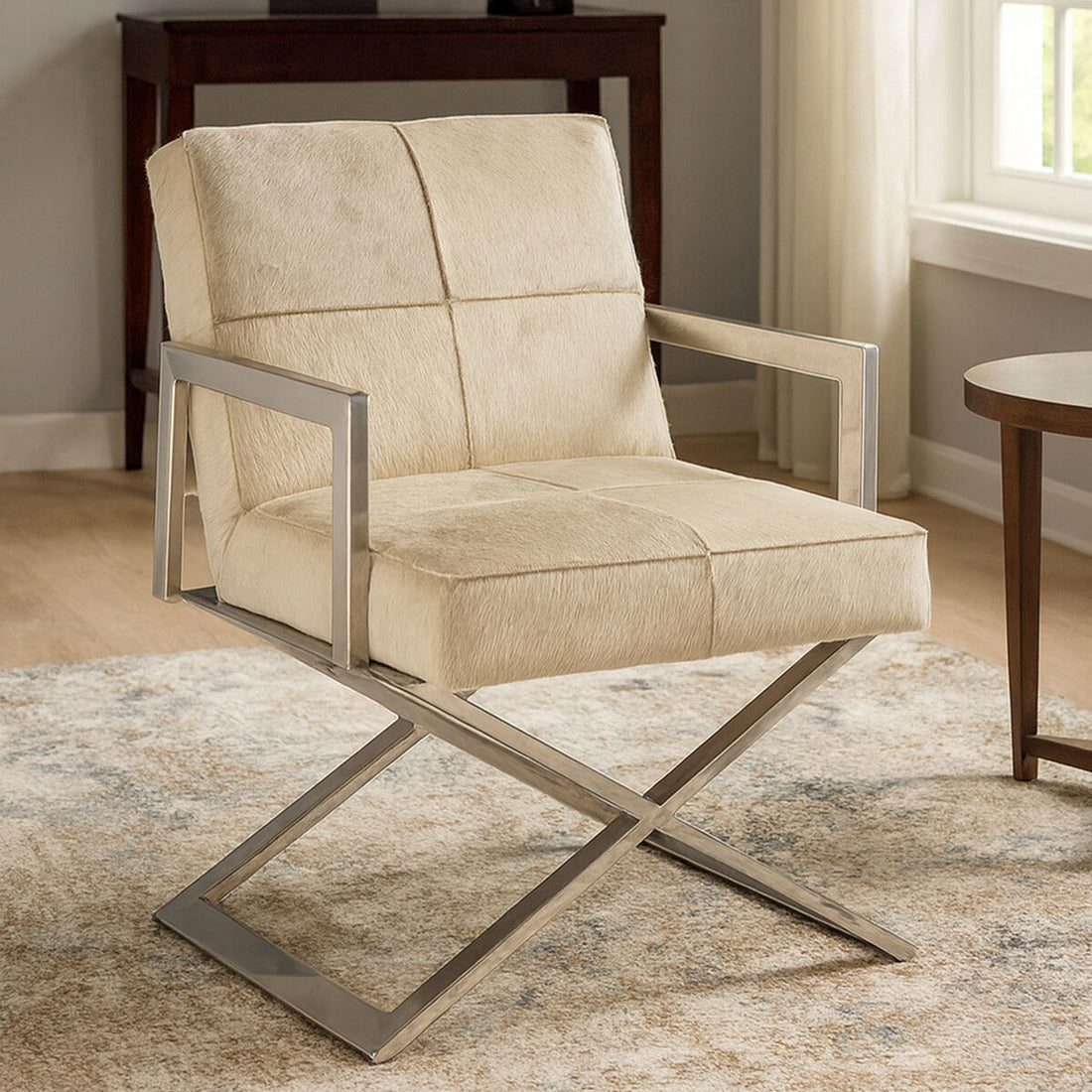 Kensington Townhouse Genuine Grey Leather Chair