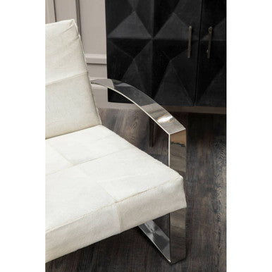 Kensington Townhouse Hairon Leather Chair With Steel Legs - Image 8