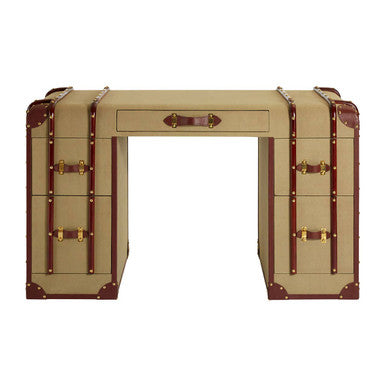 Columbus Leather Trim Canvas Desk