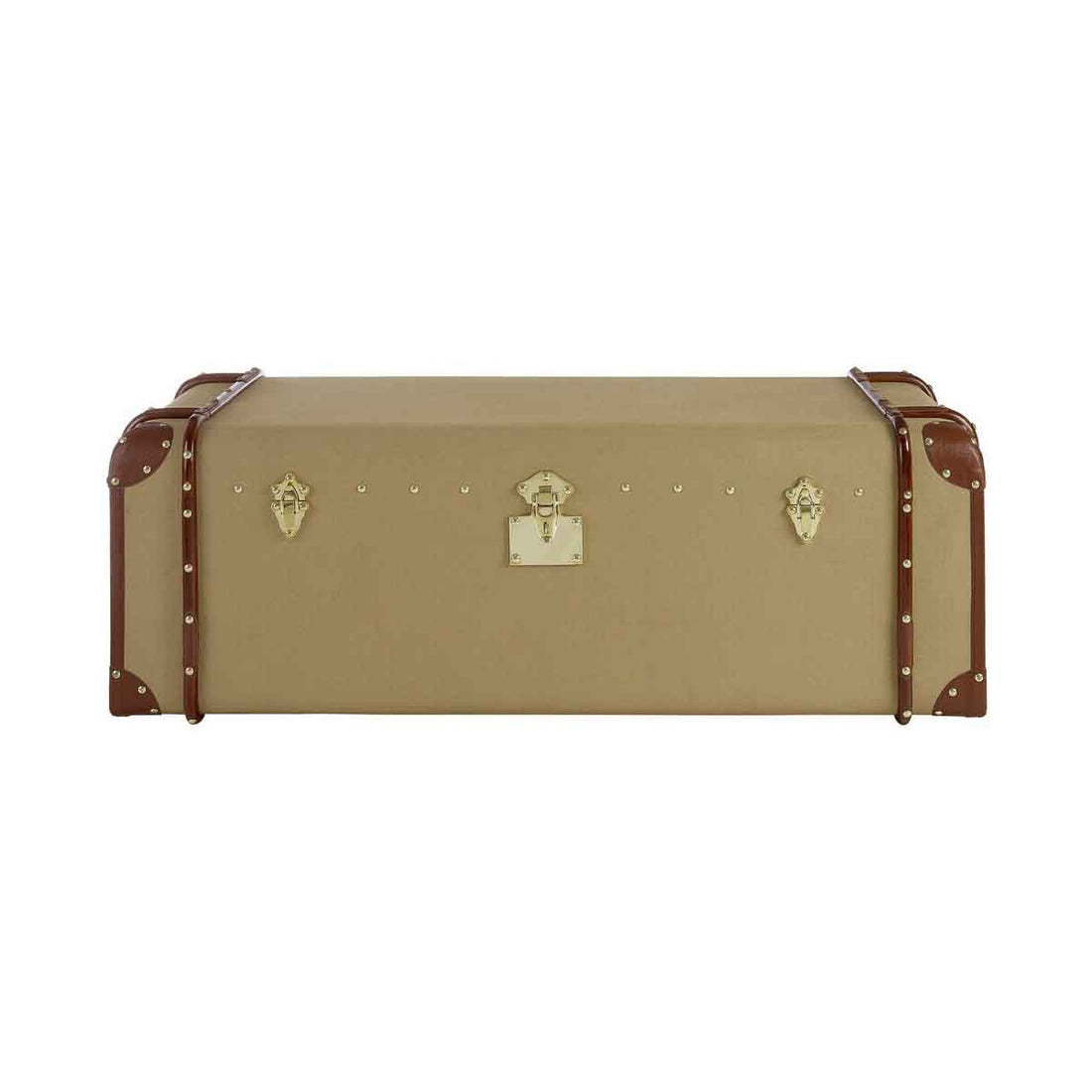 Columbus Leather Trim Canvas Coffee Table