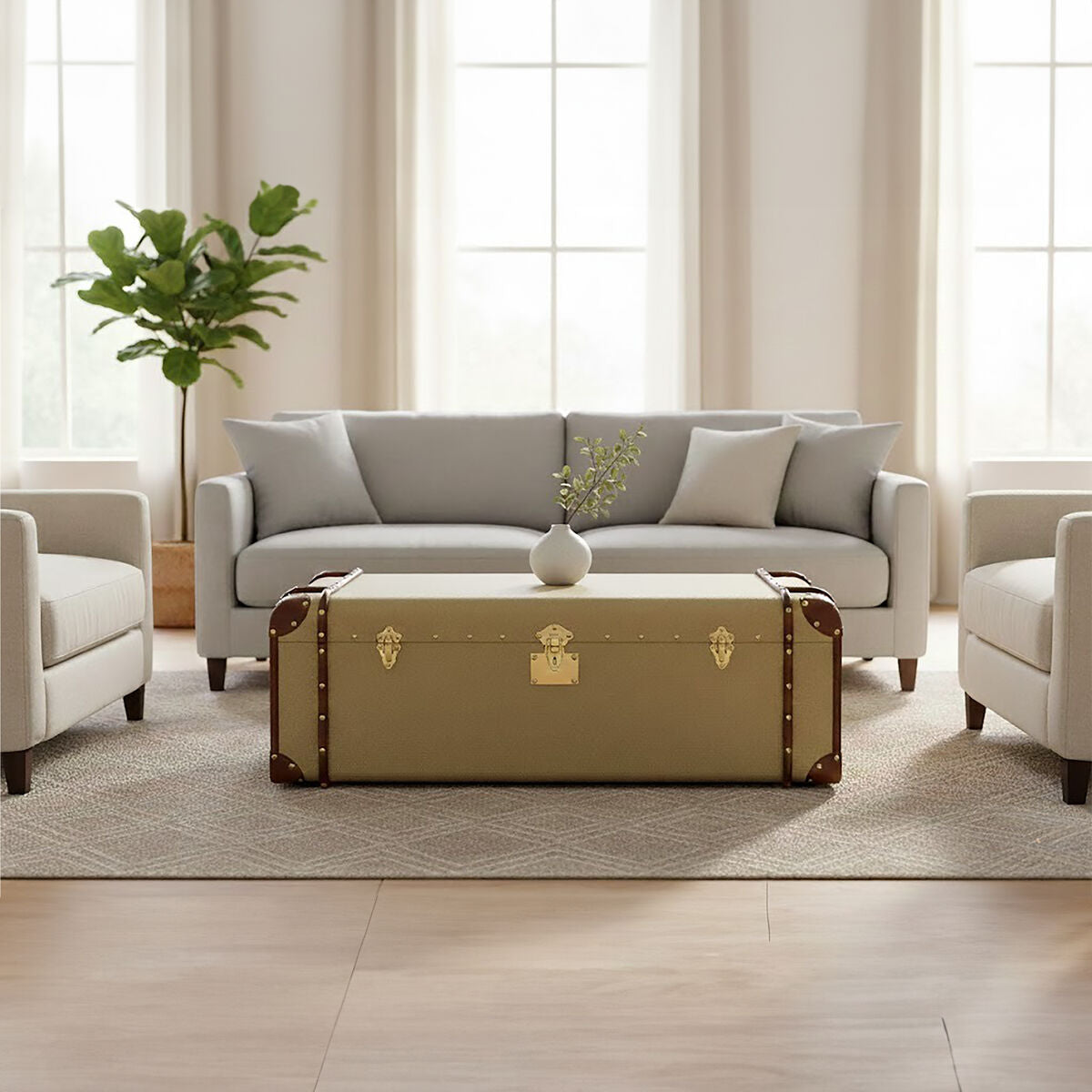 Columbus Canvas Trunk Design Coffee Table