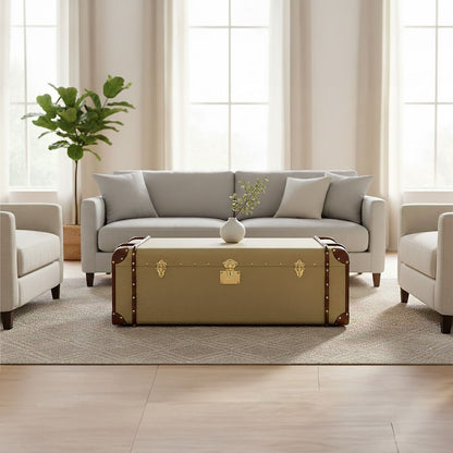 Columbus Canvas Trunk Design Coffee Table