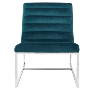 Vogue Teal Velvet Curved Lounge Chair