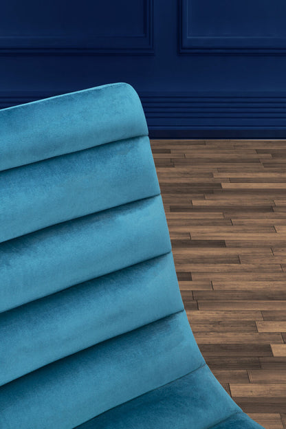 Vogue Teal Velvet Curving Profile Lounge Chair