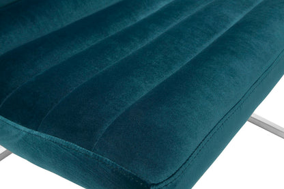 Vogue Teal Velvet Curving Profile Lounge Chair