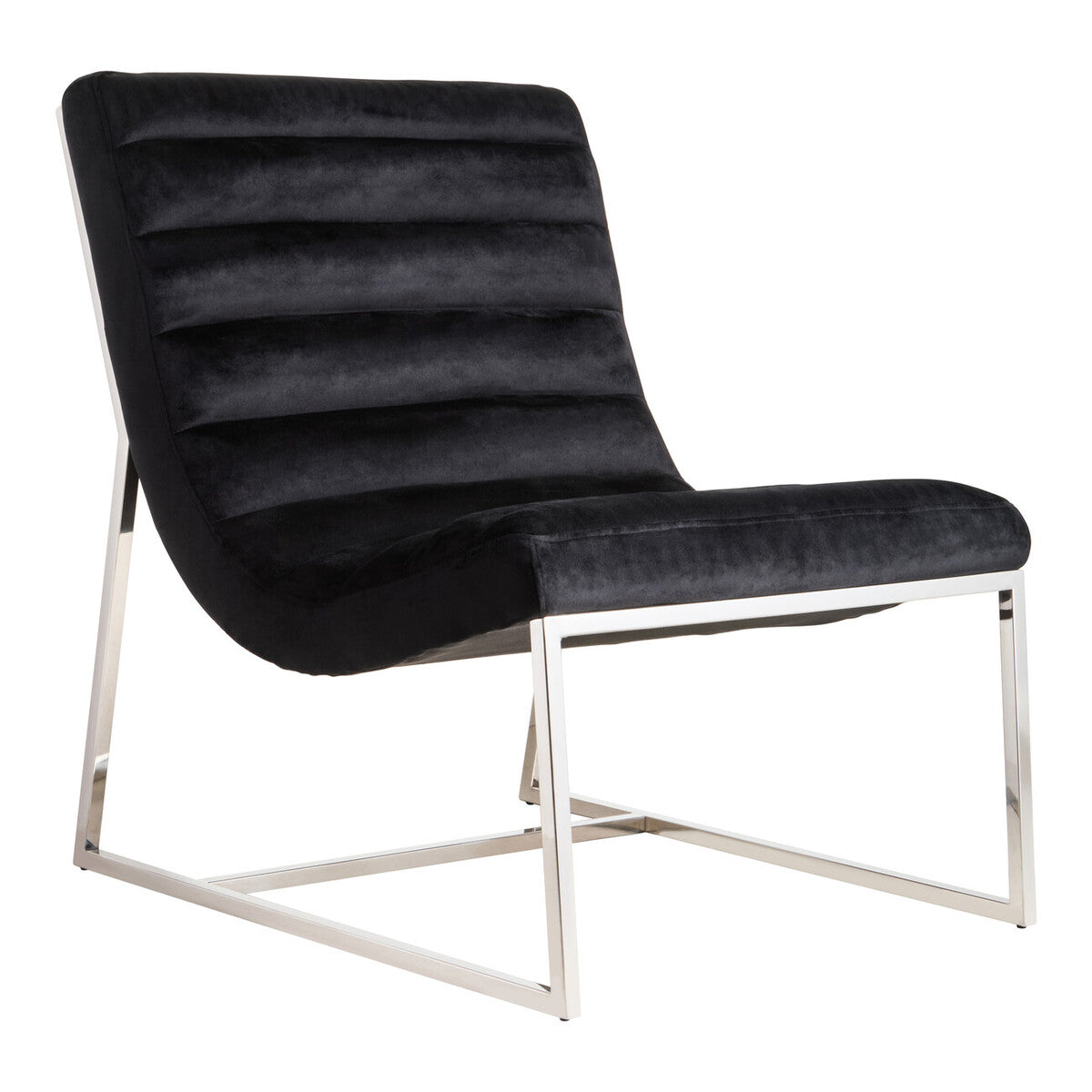 Vogue Midnight Velvet Curving Profile Lounge Chair