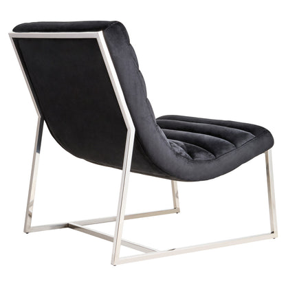Vogue Midnight Velvet Curving Profile Lounge Chair