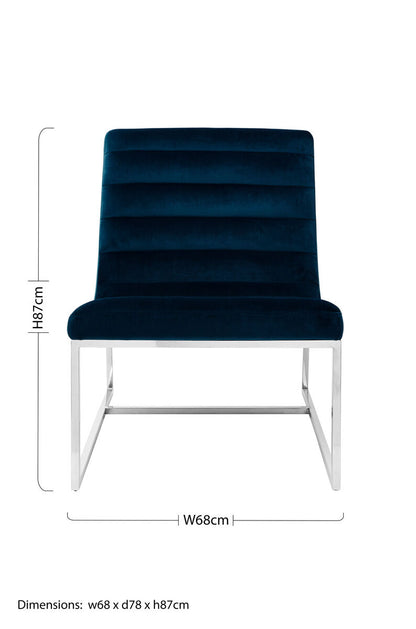 Vogue Midnight Velvet Curving Profile Lounge Chair