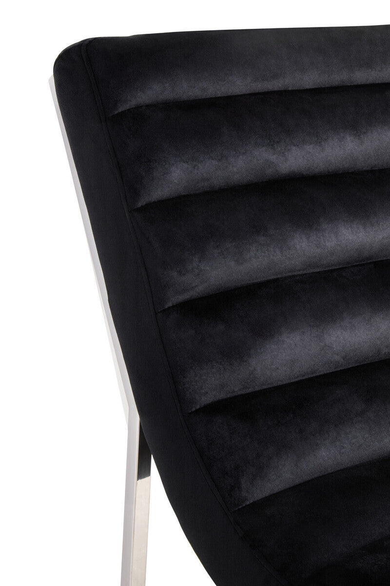 Vogue Midnight Velvet Curving Profile Lounge Chair