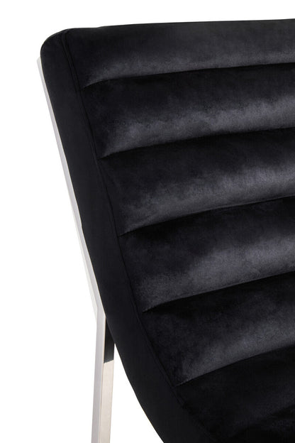 Vogue Midnight Velvet Curving Profile Lounge Chair