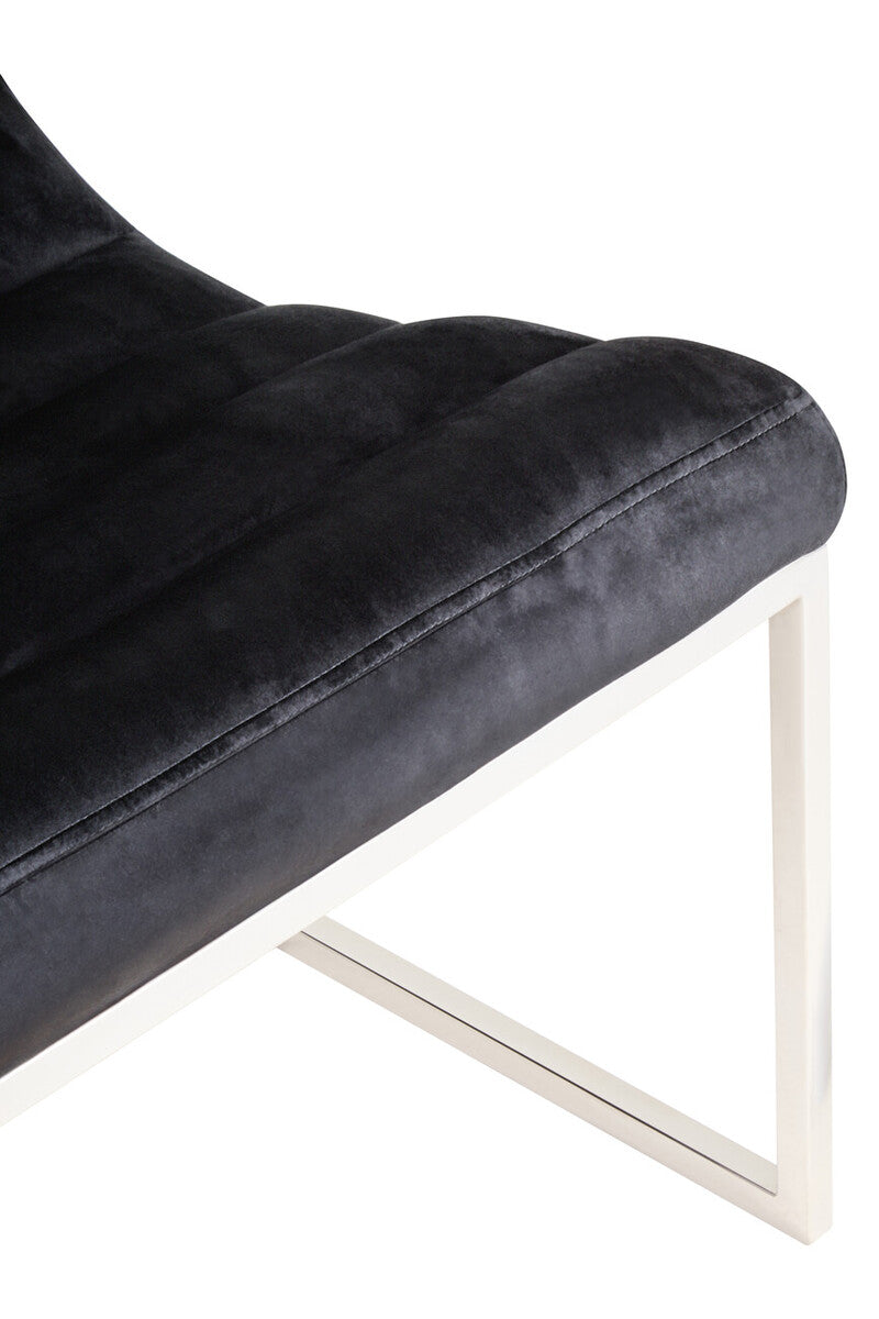 Vogue Midnight Velvet Curving Profile Lounge Chair