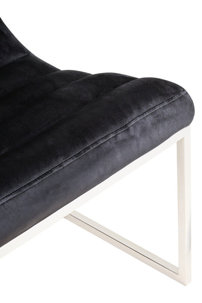 Vogue Midnight Velvet Curving Profile Lounge Chair