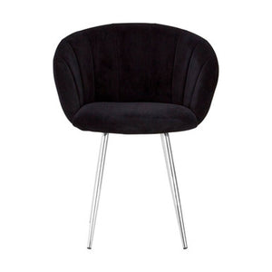 Vogue Black And Silver Velvet Chair