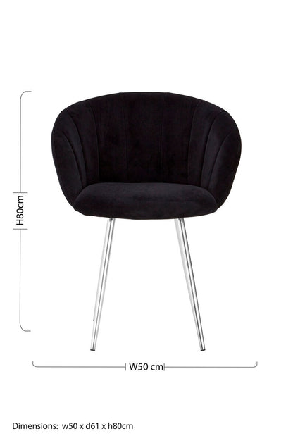 Vogue Black And Silver Velvet Chair