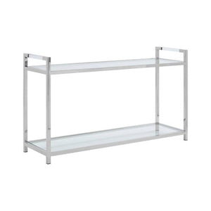 Vogue Stainless Steel Console Table With Glass Top