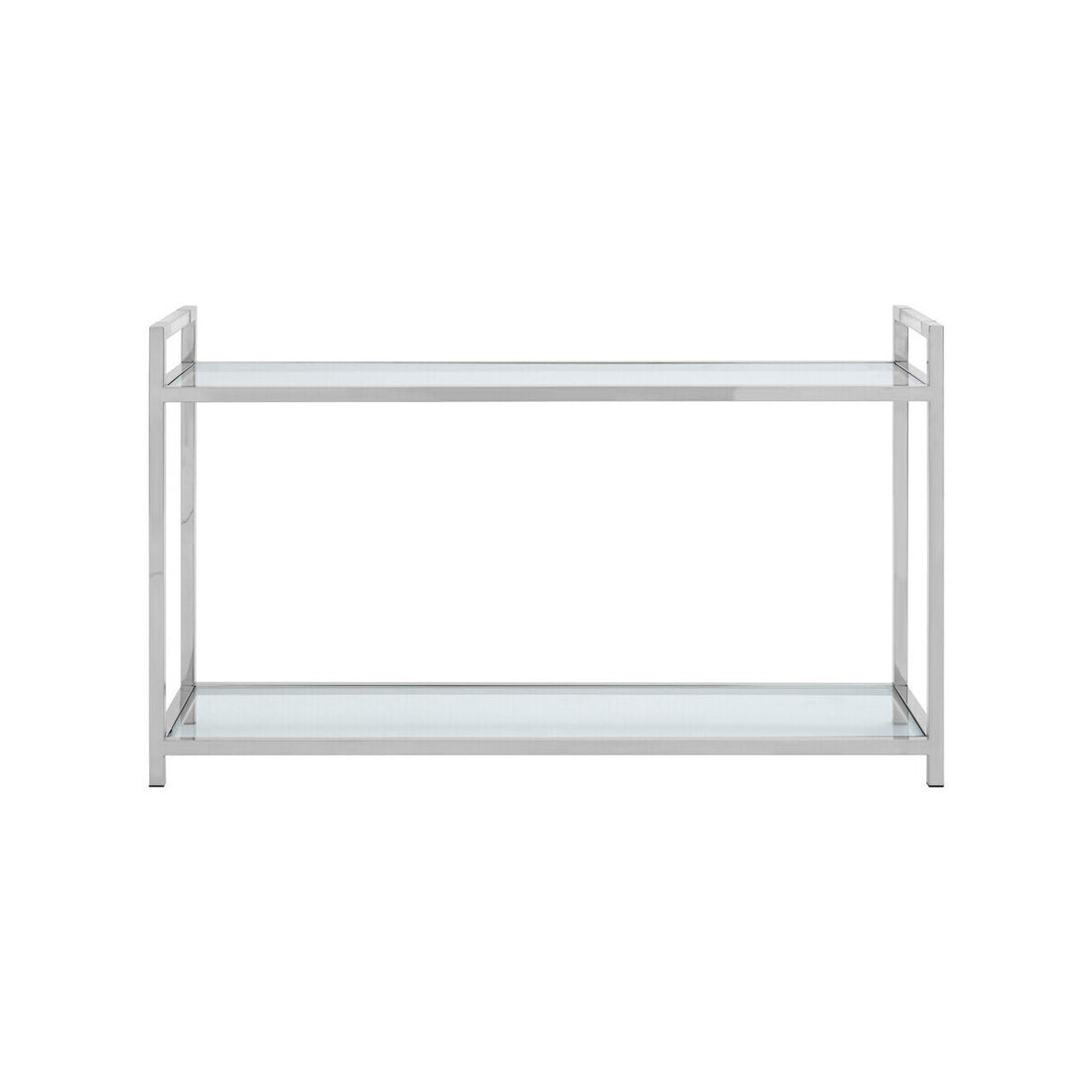 Vogue Stainless Steel Console Table with Glass Top