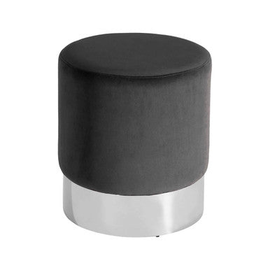 Vogue Black Velvet Round Stool