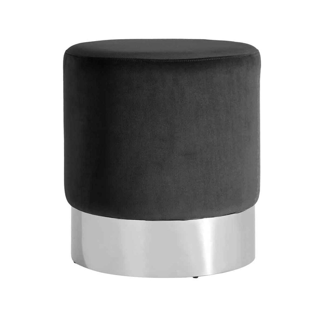 Vogue Black Velvet Round Stool