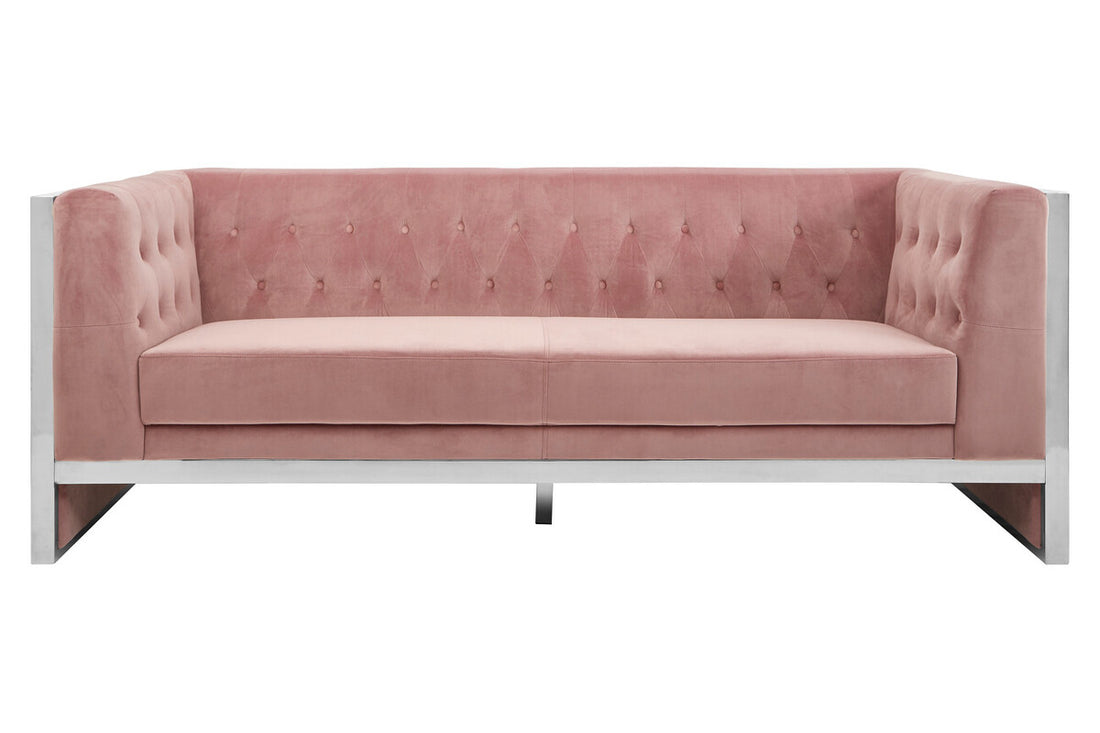 3 Seater Pink Velvet Sofa, Vogue
