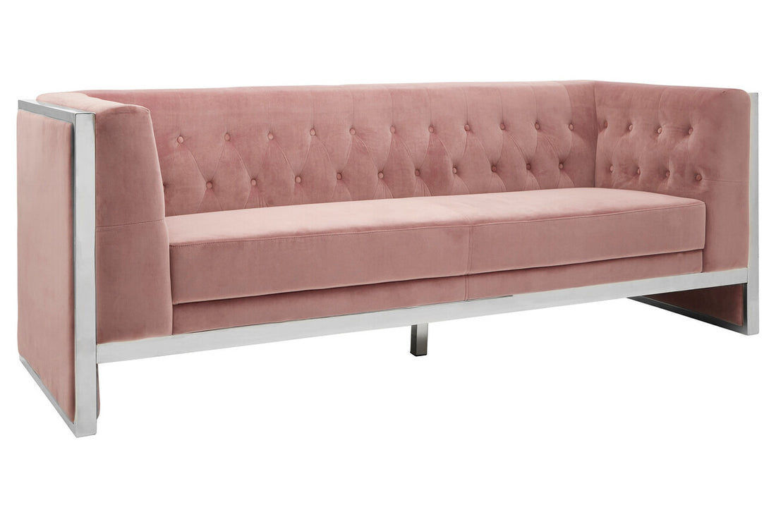 3 Seater Pink Velvet Sofa, Vogue