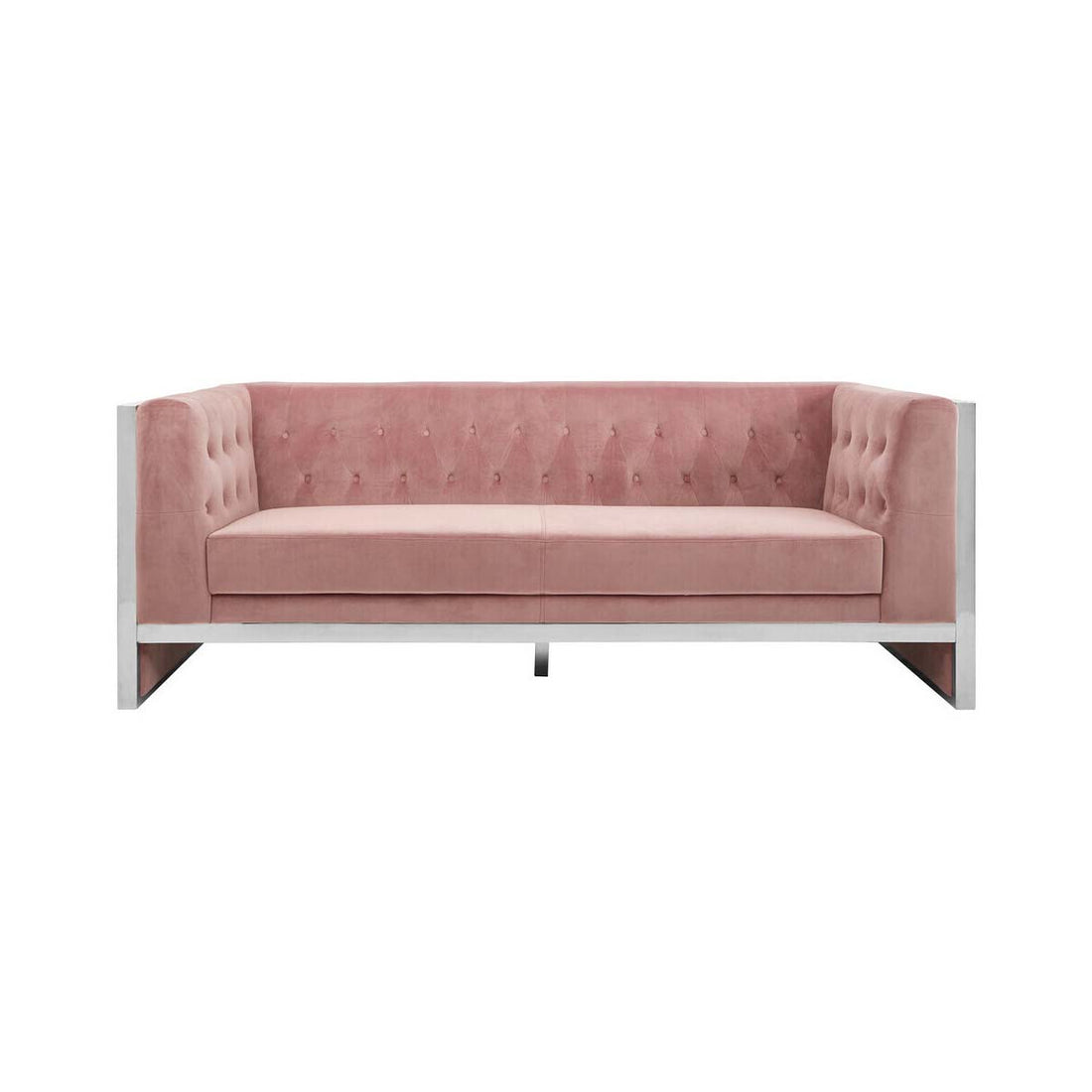 Vogue 3 Seat Pink Velvet Sofa
